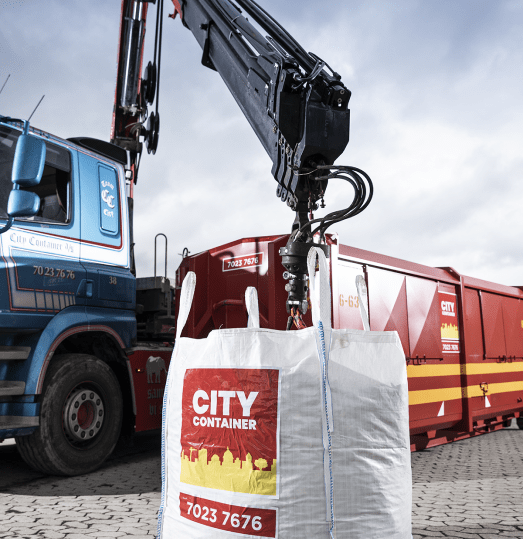 City Container Truck unloading a City Container bag